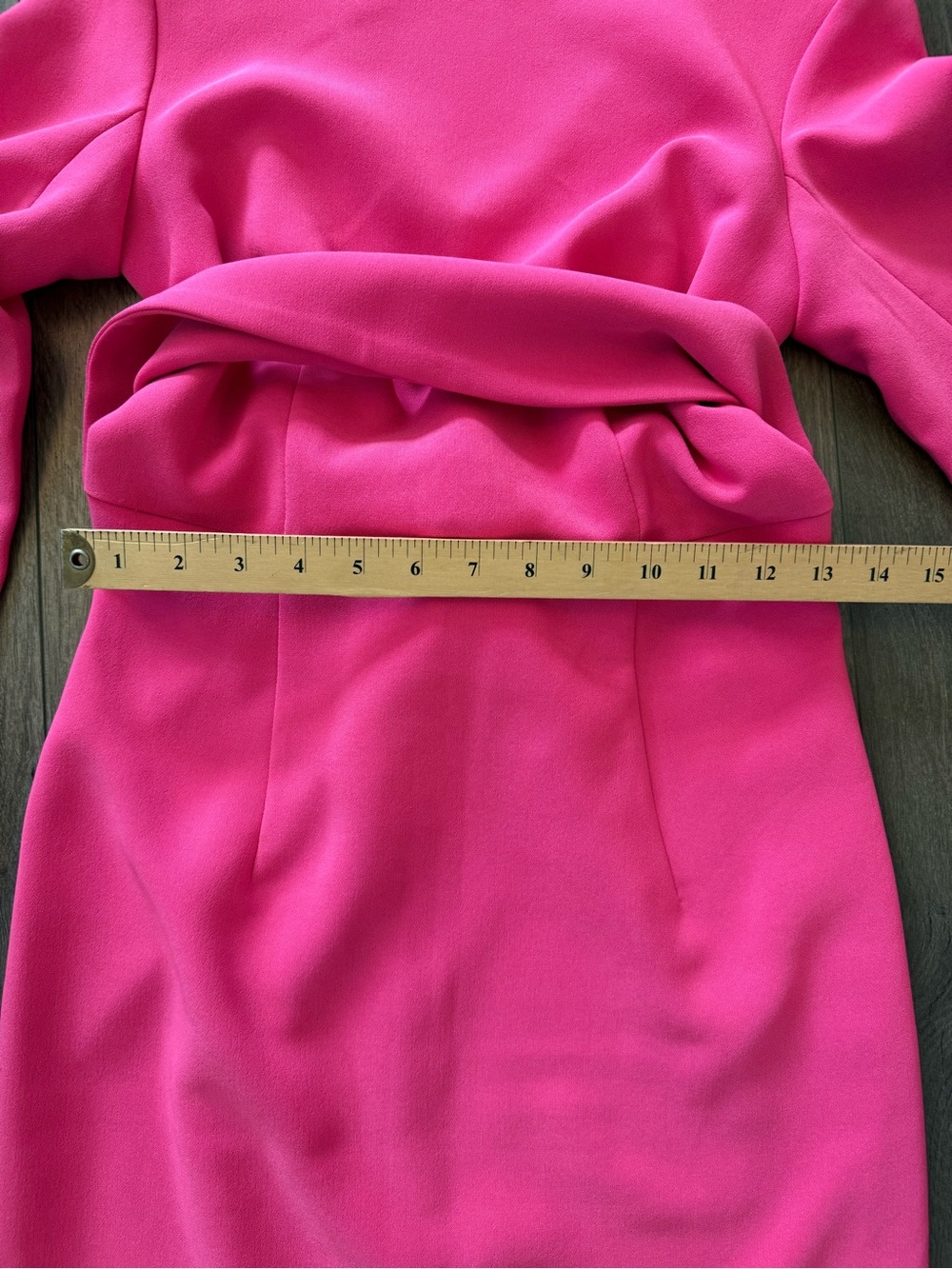 P.A.R.O.S.H. Hot Pink Fuchsia Wrap Waist Midi Dress Size Medium - Picture 8 of 12